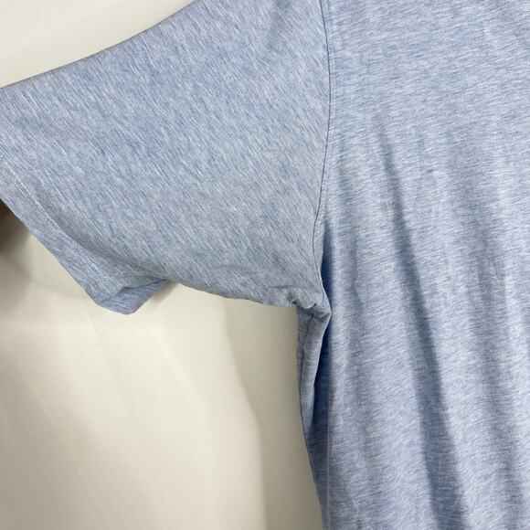 B Draddy Mens Medium M Blue Heather Pima Cotton Chest Pocket Short Sleeve Polo - Picture 5 of 8